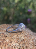 14k gold white gold Edwardian filigree diamond ring - apx .50ct