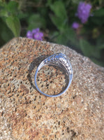 14k gold white gold Edwardian filigree diamond ring - apx .50ct