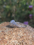 14k gold white gold Edwardian filigree diamond ring - apx .50ct