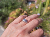 14k gold white gold Edwardian filigree diamond ring - apx .50ct