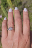 14k gold white gold Edwardian filigree diamond ring - apx .50ct