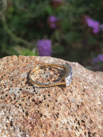 platinum & 18k gold two tone Deco estate Sapphire & Diamond Ring Band