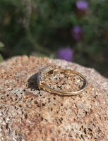 platinum & 18k gold two tone Deco estate Sapphire & Diamond Ring Band