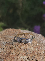 platinum & 18k gold two tone Deco estate Sapphire & Diamond Ring Band