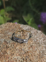 platinum & 18k gold two tone Deco estate Sapphire & Diamond Ring Band