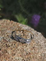 platinum & 18k gold two tone Deco estate Sapphire & Diamond Ring Band