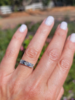 platinum & 18k gold two tone Deco estate Sapphire & Diamond Ring Band