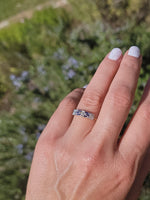 platinum & 18k gold two tone Deco estate Sapphire & Diamond Ring Band