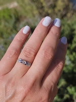 platinum & 18k gold two tone Deco estate Sapphire & Diamond Ring Band