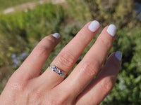 platinum & 18k gold two tone Deco estate Sapphire & Diamond Ring Band
