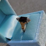 14k gold Victorian pearl & garnet ring
