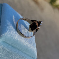 14k gold Victorian pearl & garnet ring