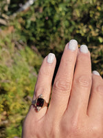 14k gold Victorian pearl & garnet ring