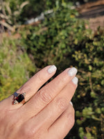 14k gold Victorian pearl & garnet ring