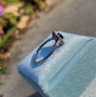 platinum emerald & diamond halo estate ring