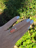 14k gold Victorian carved coral cameo antique estate ring