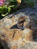 18k white gold rubellite Tourmaline filigree ring