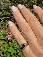 18k white gold rubellite Tourmaline filigree ring