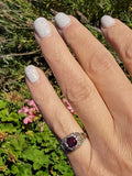18k white gold rubellite Tourmaline filigree ring