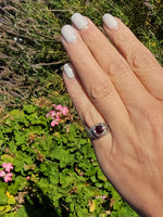 18k white gold rubellite Tourmaline filigree ring