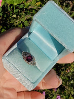 18k white gold rubellite Tourmaline filigree ring