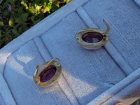 14k gold Amethyst Estate lever back earrings