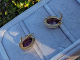 14k gold Amethyst Estate lever back earrings