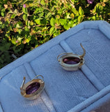 14k gold Amethyst Estate lever back earrings