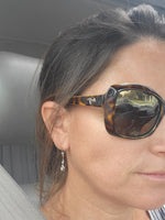 18k gold two tone Deco diamond dangle earrings