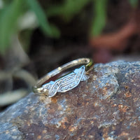14k gold two tone 16 diamond estate Deco c.30's band