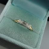 14k gold two tone 16 diamond estate Deco c.30's band
