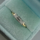 14k gold two tone 16 diamond estate Deco c.30's band