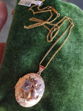 14k rose & yellow gold vintage mid-century Bird pendant necklace