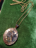14k rose & yellow gold vintage mid-century Bird pendant necklace