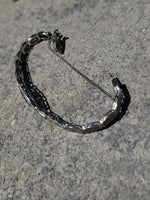 14k white gold c.1920's Deco filigree diamond & blue sapphire bracelet