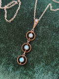 10k gold Victorian opal & pearl necklace pendant lavaliere