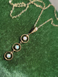 10k gold Victorian opal & pearl necklace pendant lavaliere