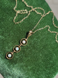 10k gold Victorian opal & pearl necklace pendant lavaliere