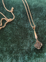 14k gold Victorian diamond & pearl necklace pendant lavaliere