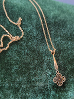 14k gold Victorian diamond & pearl necklace pendant lavaliere