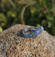 14k white gold c.40's-50's diamond engagement ring bridal set