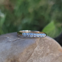14k gold two tone 7 diamond estate band
