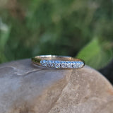 14k gold two tone 7 diamond estate band