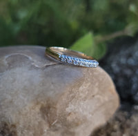14k gold two tone 7 diamond estate band