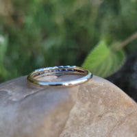 14k gold two tone 7 diamond estate band