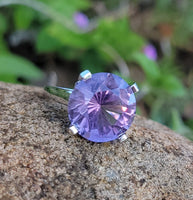 14k white gold amethyst solitaire estate cocktail ring