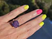 14k white gold amethyst solitaire estate cocktail ring