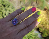 14k white gold amethyst solitaire estate cocktail ring