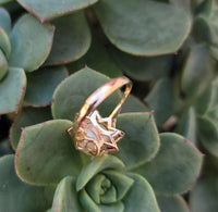 18k gold pearl starburst estate vintage ring