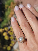 18k gold pearl starburst estate vintage ring